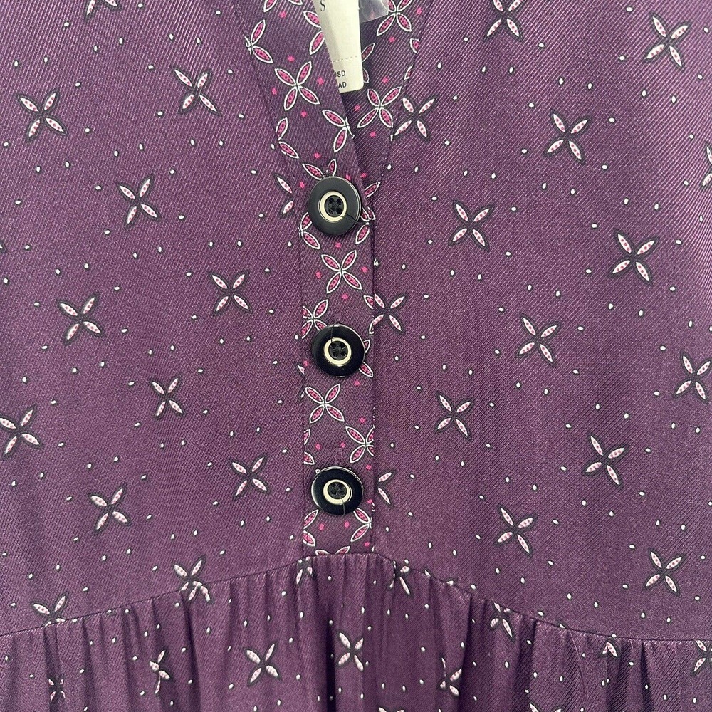 Maeve by Anthropologie Mini Dress S Gillian Abstract V Neck Long Sleeve Casual - Picture 4 of 10